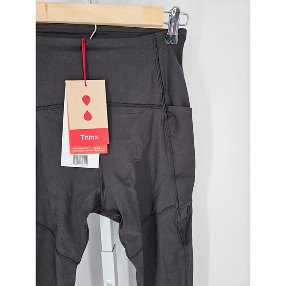 Thinx Women's Black Mid Rise Skinny Elastic Waist Casual Leggings Pants Size S - Picture 2 of 5